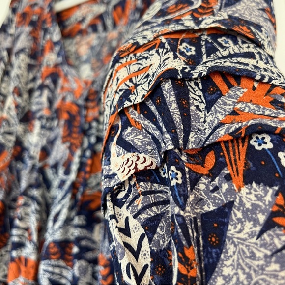 Anthropologie Maeve Cathy Pleated V Neck Blouse - Picture 7 of 12